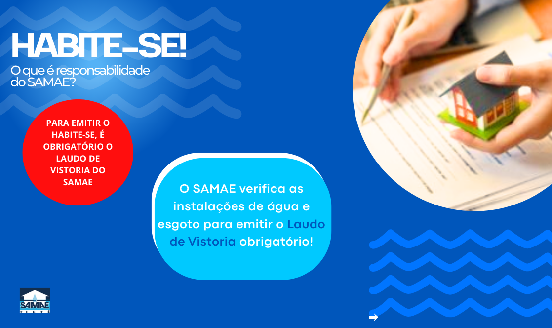 Vistoria do SAMAE é obrigatória para emissão do Habite-se